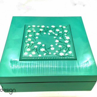 3D Lacquer box with spring flower painting